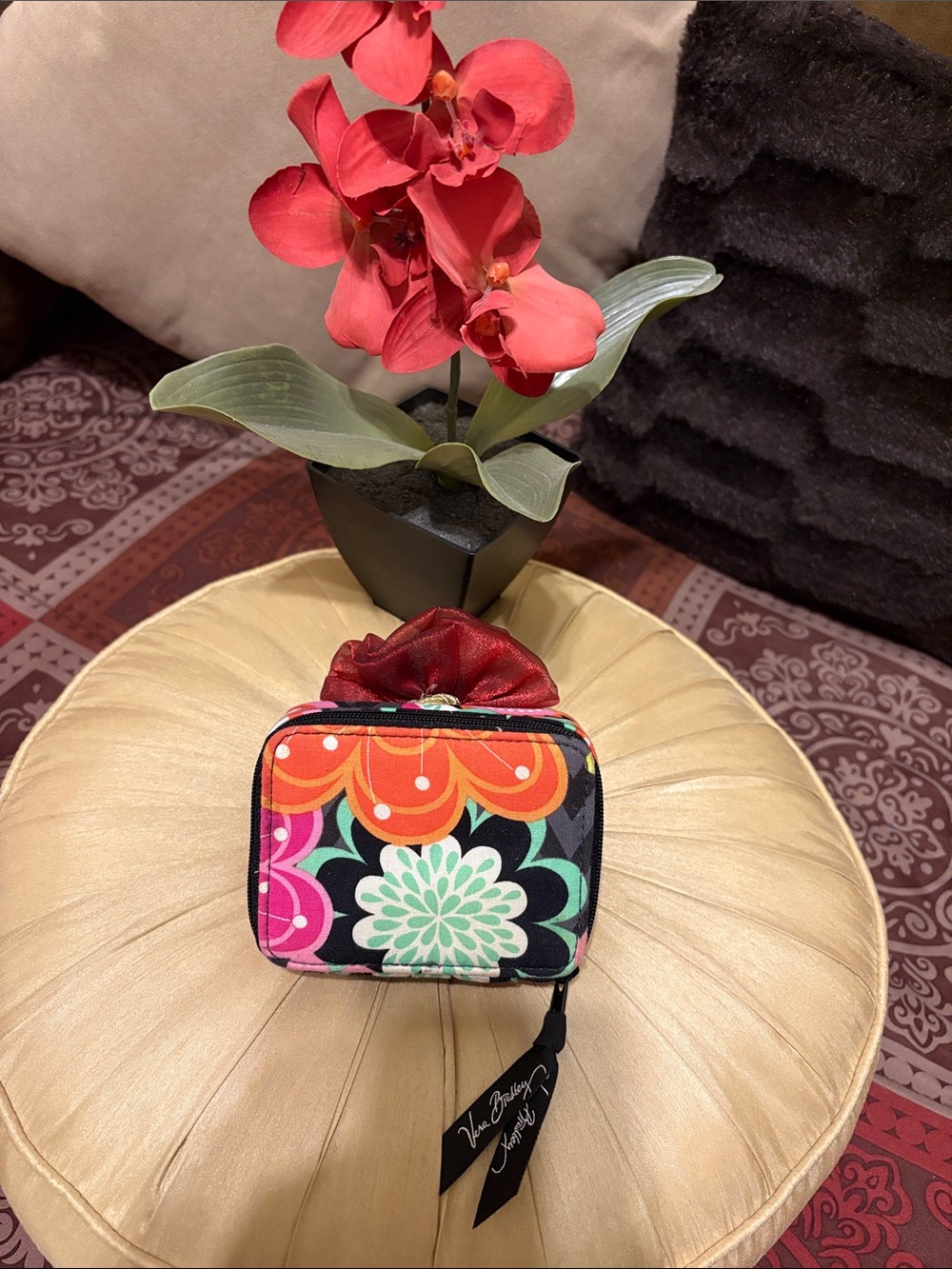 Vera Bradley Small Floral Zip travel pill case pouch/Wallet